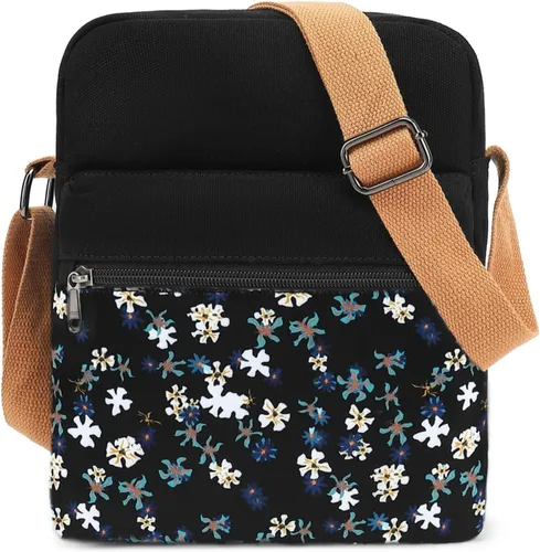 Vista 39 de Leaper - Juego de estuche y cartera bandolera de lona para niñas y mujeres A-verde azulado-r