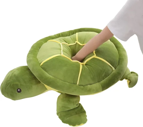 Vista 9 de Dalmao - Animales de peluche de tortuga marina de 28'' gigantes y suaves, gran almohada de tortuga azul oceánica de peluche, peluches de regalo