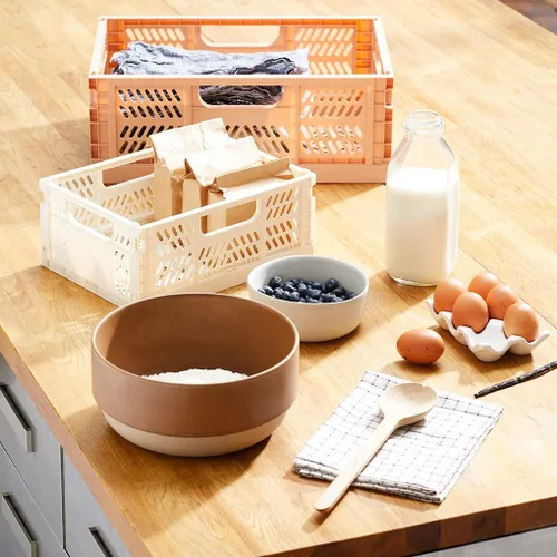 Vista 7 de 3 Sprouts Caja plegable de plástico reciclado, caja de almacenamiento plegable apilable para organización para adultos y niños, caja de plástico