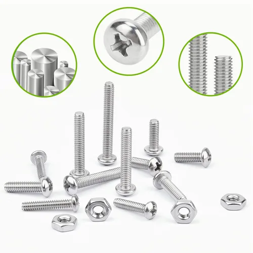 Vista 5 de Kit surtido de tornillos de máquina pequeña Phillips de acero inoxidable M1 M1.2 M1.4 M1.6 M1.7 304, 750