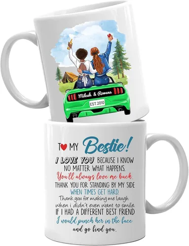 Vista 11 de Taza de café con texto en inglés "Best Friends Are The Sisters We Choose Ourselves We Choose Ourselves para mujeres, mejores amigas, taza de café