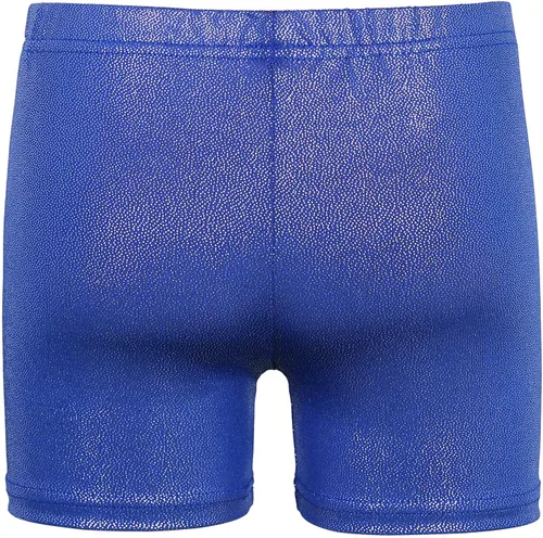 Vista 7 de BAOHULU Leotardos de gimnasia para niñas con purpurina y pantalones cortos a juego