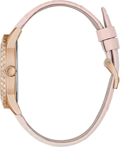 Vista 2 de GUESS Genuine Leather Crystal Watch