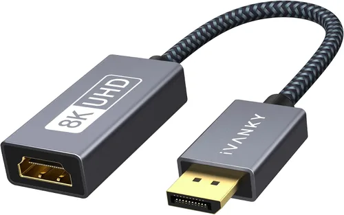 Vista 6 de IVANKY Adaptador activo DisplayPort a HDMI 4K @60Hz, DP unidireccional a Gris