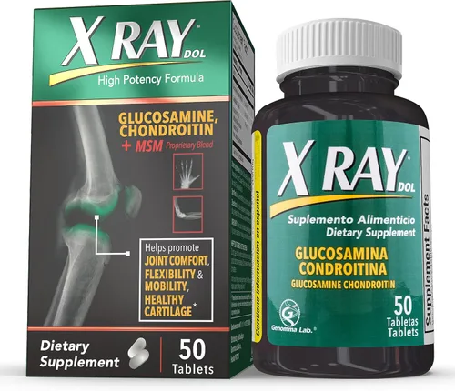 Vista 8 de Suplemento para la salud de las articulaciones de rayos X, 50 unidades, paquete de 3 Glucosamina 1500 mg, condroitina 300 mg, MSM, apoya
