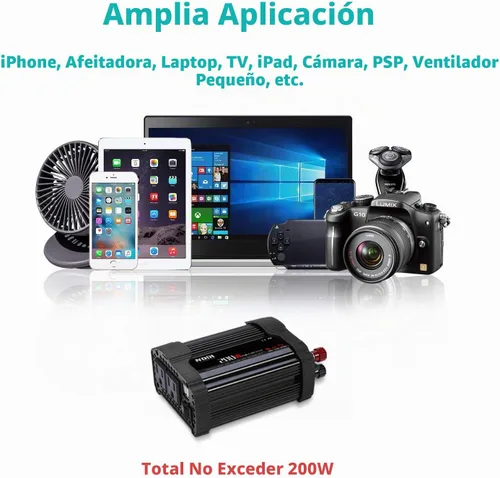 Vista 4 de NDDI 200W Inversor de corriente para automóvil 12V DC a 110V AC Convertidor