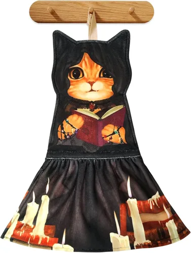 Vista 28 de PAT JUUMG - Toallas divertidas de mano con forma de gato para decoración de baño o cocina; toallas decorativas colgantes para la cara, súper