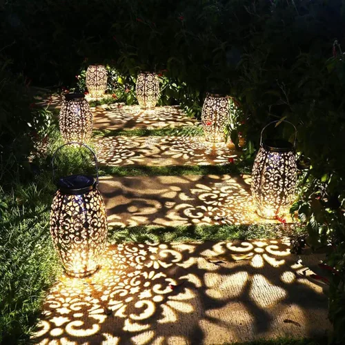Vista 4 de Faroles Solares para Colgar o Mesa, Luz Solar para Exteriores para Patio, Jardín, Patio Interior (Plata-1)