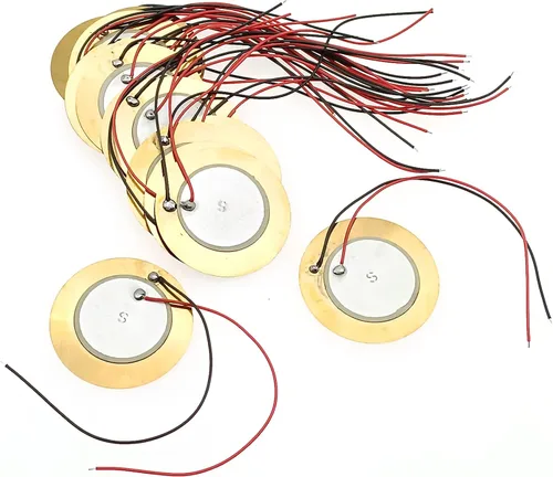 Vista 2 de 20 unidades de transductor piezoeléctrico de 1.378 in, micrófono de contacto, sensor de sonido, amplificadores piezoeléctricos, discos con cable