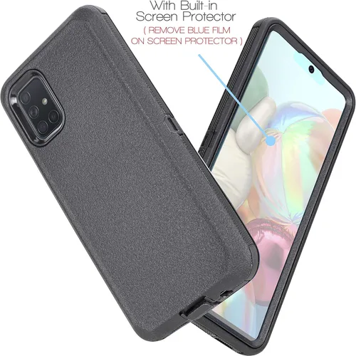 Vista 3 de Funda para Samsung Galaxy A51 con clip para cinturón, funda resistente a prueba de golpes [protector de pantalla integrado] compatible con fundas
