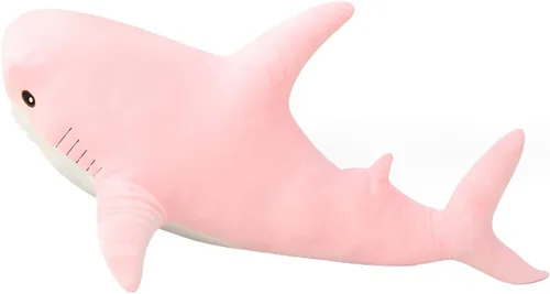 Vista 9 de Peluche de tiburón gigante de 39.4 pulgadas, almohada de tiburón de peluche súper suave y linda, decoración de habitación para niños y niñas, regalo