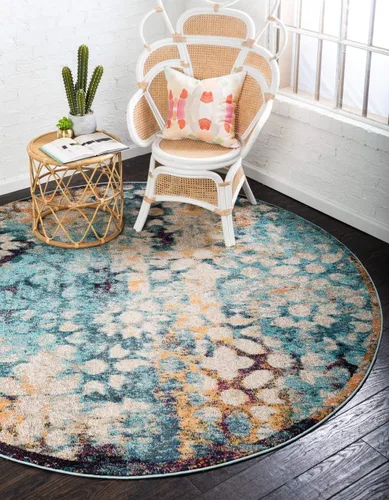 Vista 19 de Unique Loom Vita Collection - Alfombra tradicional saturada de medallones florales saturados sobre teñidos, 2 pies 2 pulgadas x 3 pies, azul Azul