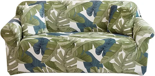 Vista 16 de Qubjus Funda elástica para sofá estampada, con una funda de cojín separada, de gran tamaño para sofás de 4 cojines, lavable, protector universal