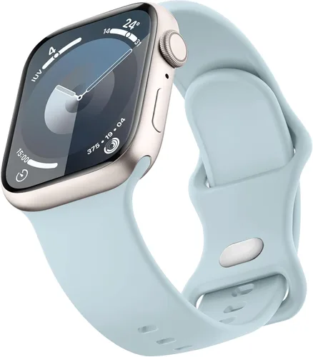 Vista 8 de Mugust - Correas deportivas compatibles con Apple Watch de 42mm, 41mm, 45mm, 49mm, 40mm, 44mm, 38mm, 42mm y 46mm, correa impermeable de silicona