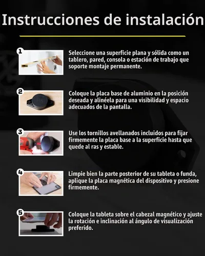 Vista 4 de Mob Armor TabNetic Maxx - Soporte para tablet Soporte de descarga de perfil bajo, potente agarre magnético para iPad, Android y superficie
