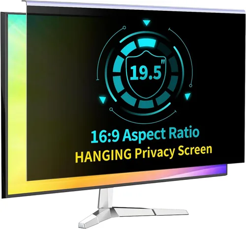 Vista 10 de Paquete de 2 filtros de pantalla de privacidad de computadora de 24 pulgadas para monitor 16:9, anti-luz azul, anti-UV, bloqueo de luz azul