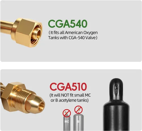 Vista 5 de Reguladores de acetileno CGA510, Regulador de acetileno para soldadura, Conexión de entrada CGA510 de calibre de acetileno, CGA510 Regulador