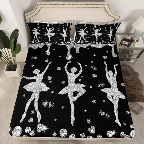Vista 43 de Erosebridal Sábana bajera ajustable de gimnasia con bolsillo profundo para niñas y niños, tamaño individual, juego de ropa de cama deportiva