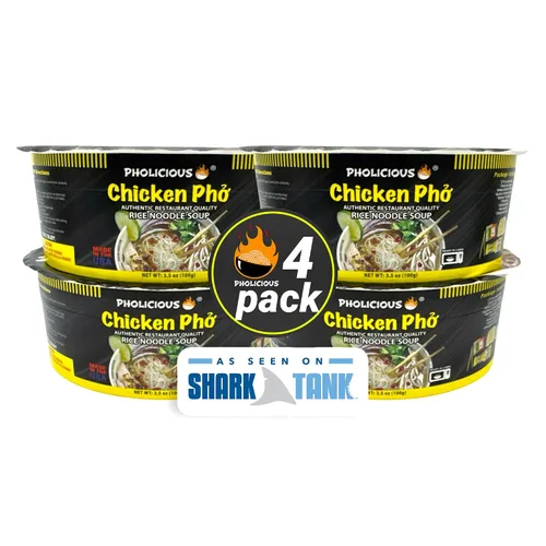 Vista 10 de PhoLicious Instant Beef Pho, auténtico kit de sopa de fideos de arroz vietnamita con mezcla de especias y caldo, alternativa de fideos ramen, comida