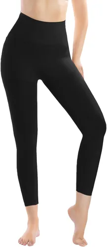 Vista 4 de +MD Fajas moldeadoras para mujer, con control de abdomen, sin costuras, de cintura alta, de compresión, sin pies, leggings