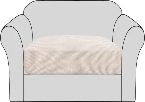 Vista 18 de H.VERSAILTEX - Fundas elásticas para cojín de sofá individual, fundas de asiento para silla de sofá, protector de cojín con tejido jacquard de sarga