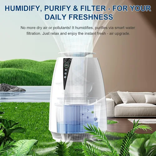 Vista 7 de Humidificadores para habitación grande, 5 L, humidificador sin niebla para plantas de bebé, purificadores de aire de llenado superior silencioso