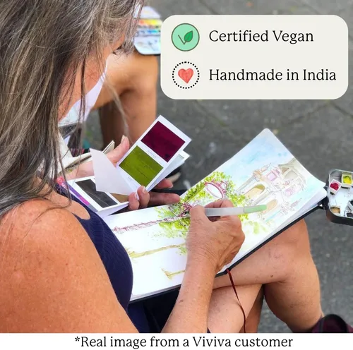 Vista 4 de Viviva Travel - Juego de pinturas portátiles de 10 colores metálicos Colores metálicos brillantes, hechos a mano en pequeños lotes, formato