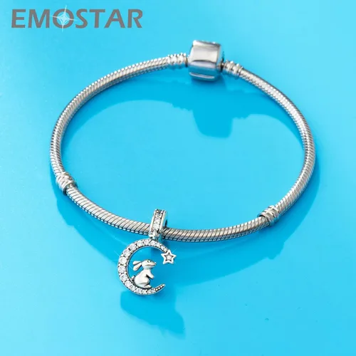 Vista 2 de Animal Theme Charms, MomChild of Owl Bear Dog, Rabbit Flamingo Elephant Panda Cat Parrot Crocodile Unicorn Charms in 925 Sterling Silver, Fit