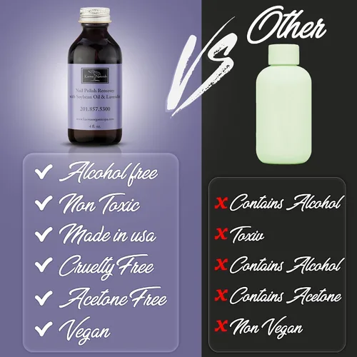 Vista 2 de Karma Organic Paquete de removedor de esmalte y capa base – Removedor de esmalte de uñas natural de soja lavanda (4 onzas líquidas) con capa