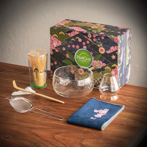 Vista 8 de Buucup - Juego de batidor de matcha, kit de matcha de vidrio con cuenco y herramientas, transparente Glass Clear