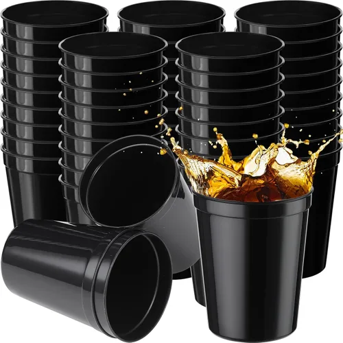 Vista 33 de Yungyan Paquete de 12 vasos de plástico reutilizables de 16 onzas, 4