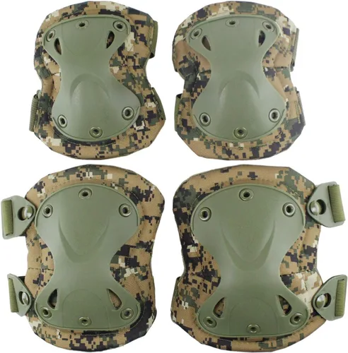Vista 11 de Almohadillas Protectoras Tácticas de Combate para Rodilla y Codo para Juegos de Paintball CS al Aire Libre, Ciclismo, Seguridad, Equipo