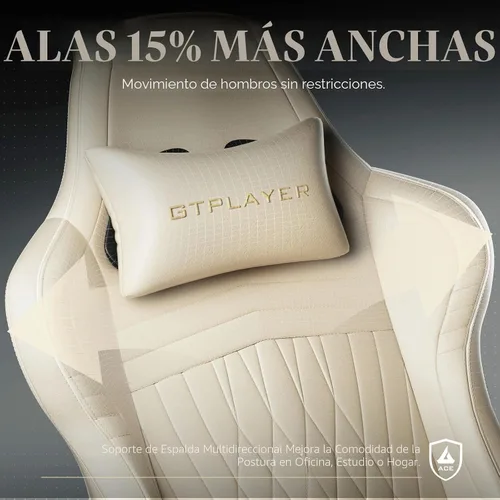 Vista 7 de GTPLAYER ACE-PRO Sillas de Juego con Música – Altavoces Integrados, Soporte de Aplicación y Control Bluetooth, Sillas de Juego para Computadora