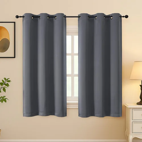 Vista 114 de Simplebrand Juego de 2 paneles de cenefa aguamarina para ventana de cocina de 14 pulgadas de largo, cortinas de oscurecimiento de habitación