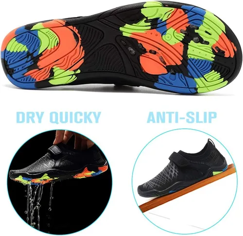 Vista 3 de Zapatos acuáticos para niños y niñas, suela ligera y cómoda, fácil de caminar, calzado acuático y deportivo antideslizante