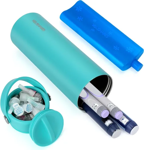 Vista 16 de YOUSHARES - Estuche de viaje enfriador de insulina eléctrico, refrigerador médico con temperatura personalizada y pantalla de 35-68°F, con banco