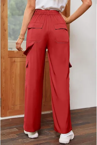 Vista 2 de HJYUZP Sweatpants for Women Women's New Fashionable and Casual Multi Pocket Workwear Straight Barrel Pants for Women