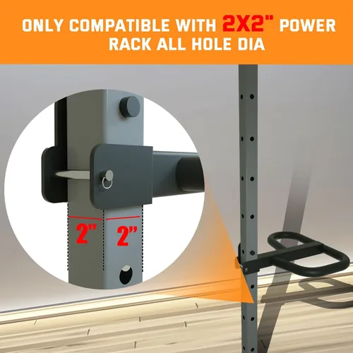 Vista 4 de Dip Bar Attachment for 2"x2" Squat Rack, Heavy Duty Power Rack Attachment with 5/8" or 1" Hole