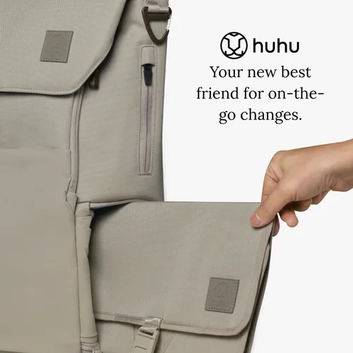 Vista 9 de Huhu Cambiador de pañales para bebé, compacto, portátil, cambiador de pañales para viajes, fácil de limpiar, tapete cambiador plegable - Accesorio