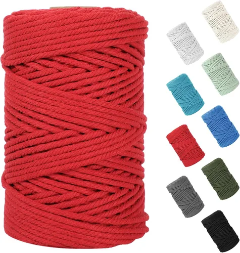 Vista 76 de Cuerda de macramé de 0.079 in x 220 yardas (656 pies), cuerda de algodón natural para colgar en la pared, ganchos de plantas, manualidades Verde
