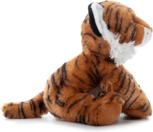 Vista 3 de The Petting Zoo Peluche de tigre, regalos para niños, animales salvajes del zoológico Onez, juguete de peluche de tigre de 9 pulgadas
