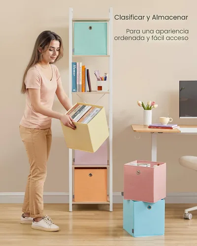Vista 6 de SONGMICS Cubos de almacenamiento, juego de 6 cajas de almacenamiento plegables sin olor, 10.2 x 10.2 x 11 pulgadas, organizadores de armario