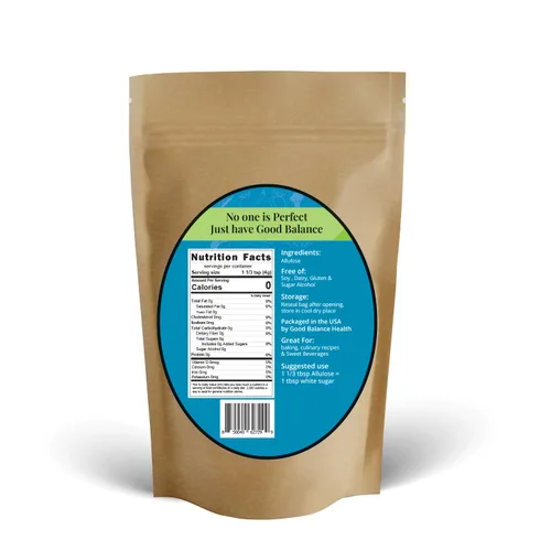 Vista 2 de Good Balance Salud - Edulcorante natural de alulosa 100% pura premium Cero calorías • Bajo glucémico • Sustituto de azúcar 1:1 para hornear, café