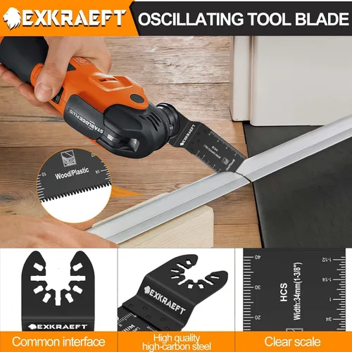 Vista 4 de 100 cuchillas oscilantes multiherramienta de titanio, cuchillas de sierra oscilantes universales para uñas de metal, madera y plástico, kits