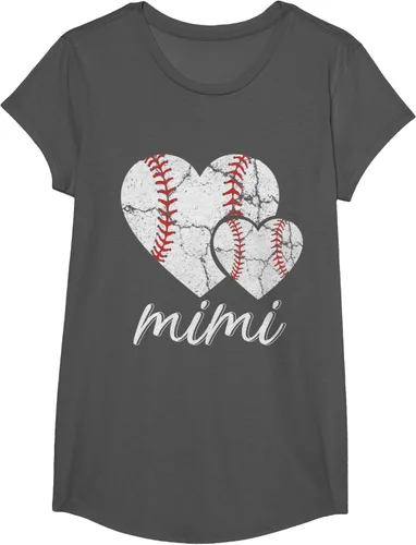 Vista 46 de Camiseta de béisbol Mimi para el Día de la Madre, Negro, S