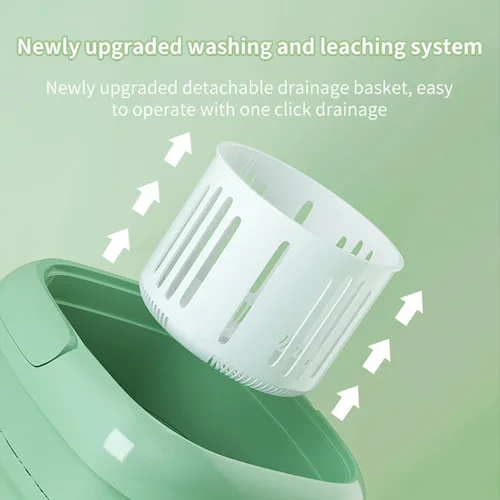 Vista 3 de Lavadora portátil de gran capacidad de 8 litros, mini lavadora plegable con 3 modos de limpieza profunda para ropa, ropa interior, ropa de bebé