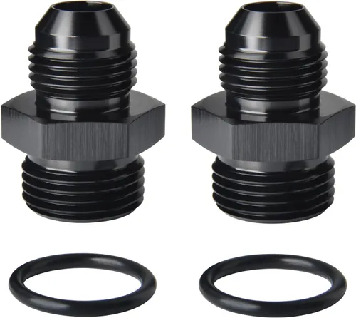 Vista 14 de 4AN macho a 4AN ORB con junta tórica Boss adaptador de riel de bomba de combustible de aluminio negro