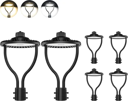 Vista 22 de Luz LED de poste superior de 60 W con fotocélula, 60 W, 48 W, 36 W, ajustable, 8400 lúmenes, CCT ajustable 3000/4000/5000K, luces de poste al aire