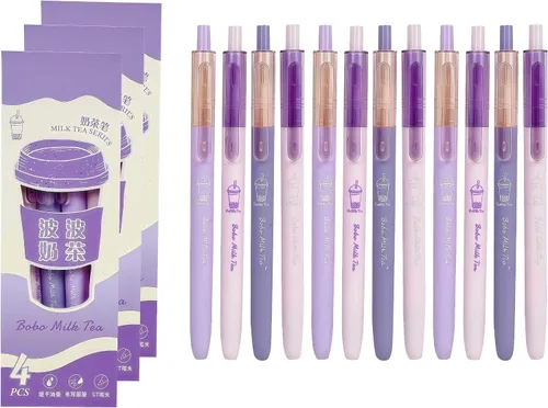 Vista 31 de 8 bolígrafos retráctiles lindos y estéticos, bolígrafos de gel con tinta para escribir con punta fina suave de 0,5 mm, bolígrafos de impresión