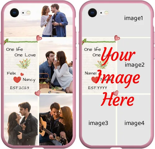 Vista 13 de Funda de teléfono con foto personalizada para iPhone 7 8 SE 2020 2022, imagen/texto personalizado, cubierta negra suave y delgada, regalo único